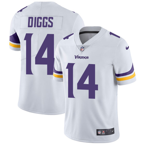 Minnesota Vikings #14 Limited Stefon Diggs White Nike NFL Road Men Jersey  Vapor Untouchable